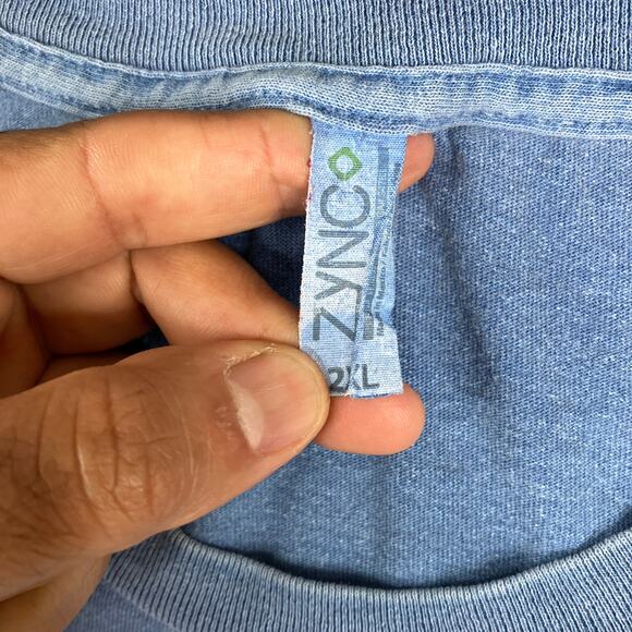 Zynco T-Shirt Mens Size 2XL Blue Texas Graphic Tee Short Sleeve Western Font - Picture 3 of 10